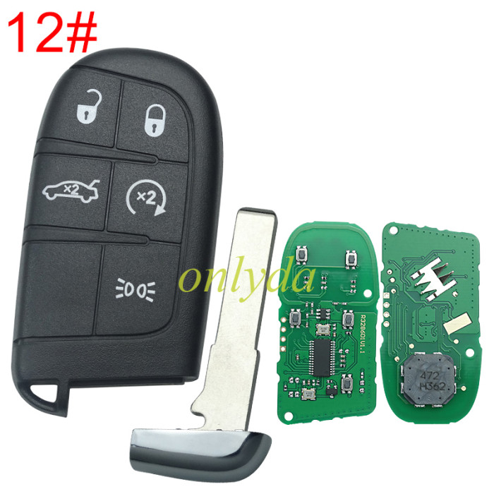 For Jeep Grand Cherokee2014-2019 Chrysler 300 Dodge Durango Journey Charger Challenger Fiat Freemont 2011-2016 Fiat Ottimo 500  46CHIPS , 433MHZ FCC ID :M3N-40821302， pls choose button