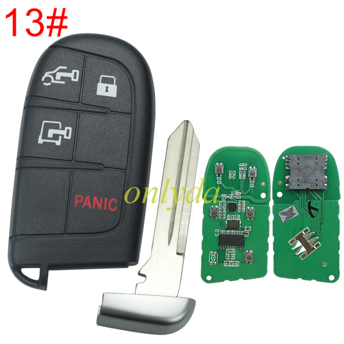 For Jeep 5 button smart key with 434mhz with 4A chip for Jeep renegade with CY24 blade  FCC:M3N-40821302