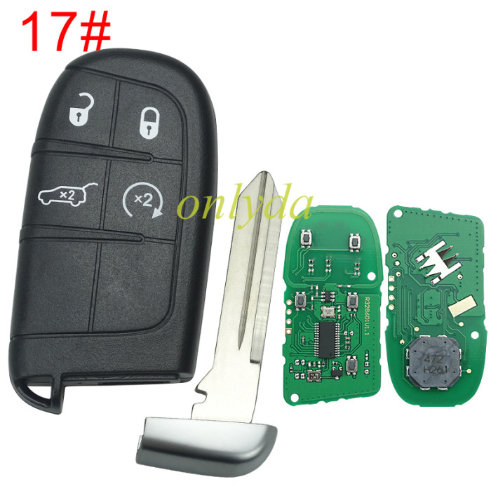 For Chrysler Grand Cherokee keyless  remote key with 434mhz with PCF7945/7953   HITAG2 chip with 2/2+1/3/3+1/4+1 button key shell , please choose