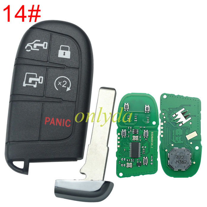 For Jeep Grand Cherokee2014-2019 Chrysler 300 Dodge Durango Journey Charger Challenger Fiat Freemont 2011-2016 Fiat Ottimo 500  46CHIPS , 433MHZ FCC ID :M3N-40821302， pls choose button
