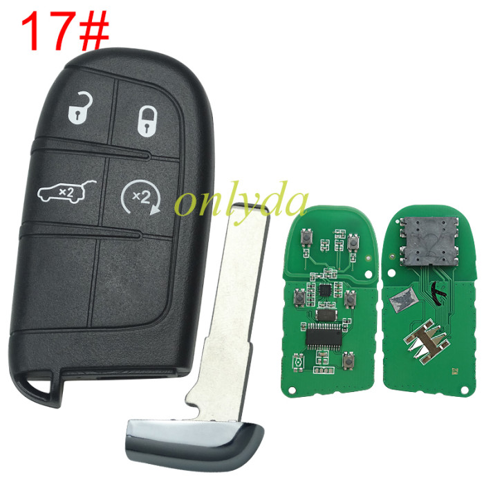 For Jeep  smart key with 434mhz with 4A chip for Jeep Compass  included SIP22 key blade FCC:M3N-40821302