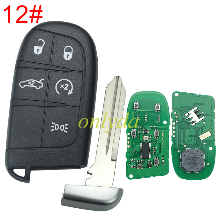 For Chrysler Grand Cherokee keyless  remote key with 434mhz with PCF7945/7953   HITAG2 chip with 2/2+1/3/3+1/4+1 button key shell , please choose