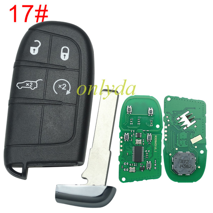 For Jeep Grand Cherokee2014-2019 Chrysler 300 Dodge Durango Journey Charger Challenger Fiat Freemont 2011-2016 Fiat Ottimo 500  46CHIPS , 433MHZ FCC ID :M3N-40821302， pls choose button
