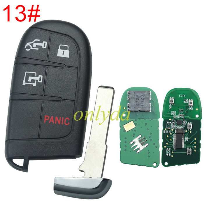 For Jeep  smart key with 434mhz with 4A chip for Jeep Compass  included SIP22 key blade FCC:M3N-40821302
