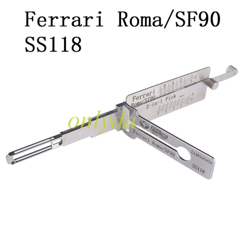 Ferrari Roma/SF90 SS118  2 in 1 decode and lockpick for Civil lock