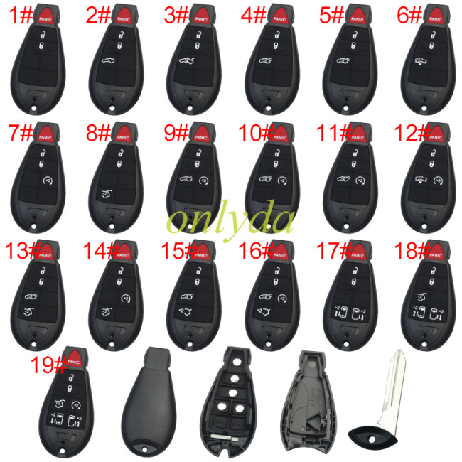 For Chrysler remote key shell with battery holder,pls choose the model
