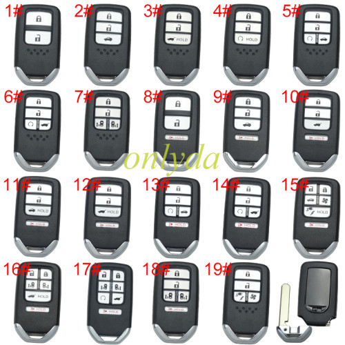 For Honda  remote key shell with blade without badge , pls choose button