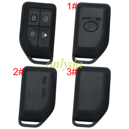 For Volvo 4 button remote key shell with key blade， 3# without Badge pls choose back cover