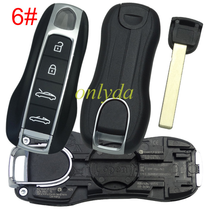 OEM PORSCHE SMART KEY FOB TRANSMITTER ALARM IYZPK3  5M chip  Keyless go  for Porsche 911 Cayenne Panamera Macan  3/4 Button 433MHZ