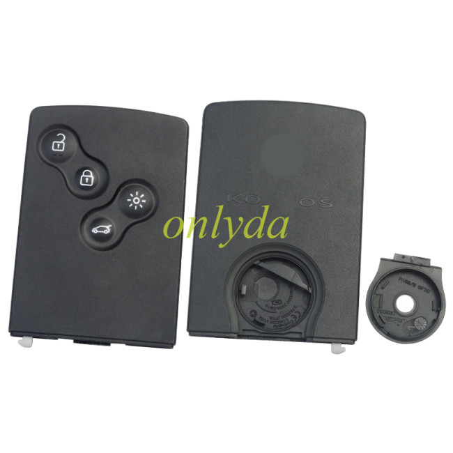 Original Koleos 4 button remote key blank with Badge