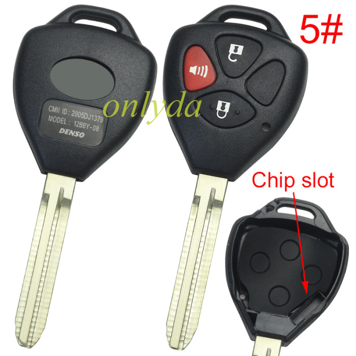 For Toyota remote key shell with Toy43 blade with original toyota badge, pls choose the button