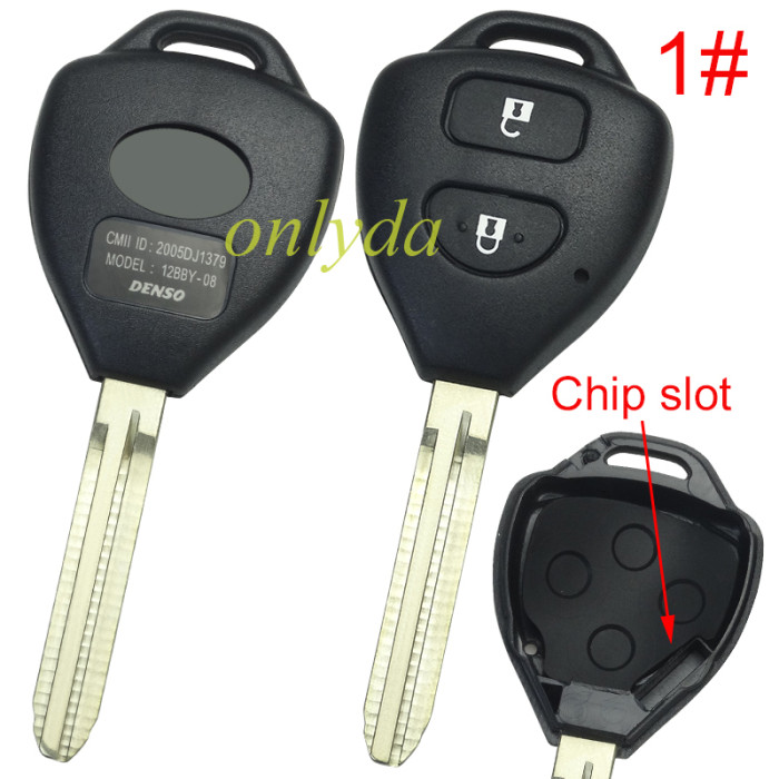 For Toyota remote key shell with Toy43 blade with original toyota badge, pls choose the button