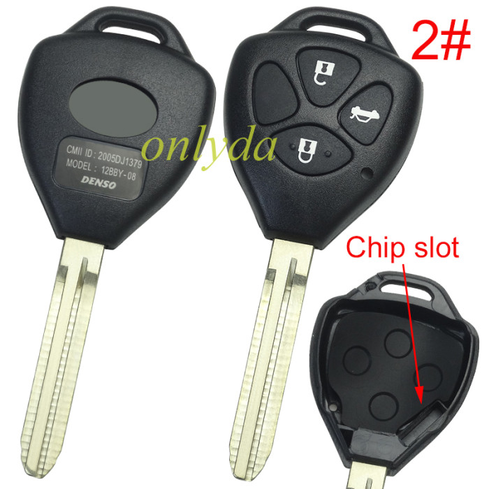 For Toyota remote key shell with Toy43 blade with original toyota badge, pls choose the button