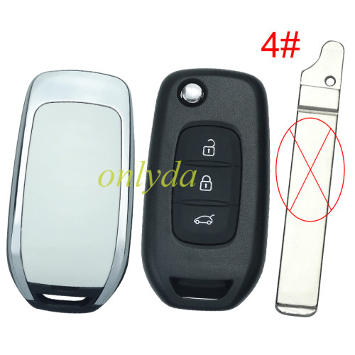 free shipping 10pcs/lot for Renault 3 button flip remote key blank,，without badge without blade