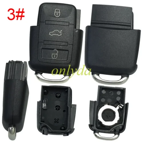 [Europe warehouse] free shipping 10pcs/lot for  Passat remote key shell 3 button