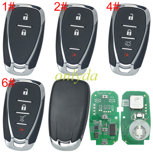 For Chevrolet  remote key with HITAG2 46 chip-434mhz  FCCID:HYQ4EA Pls choose button