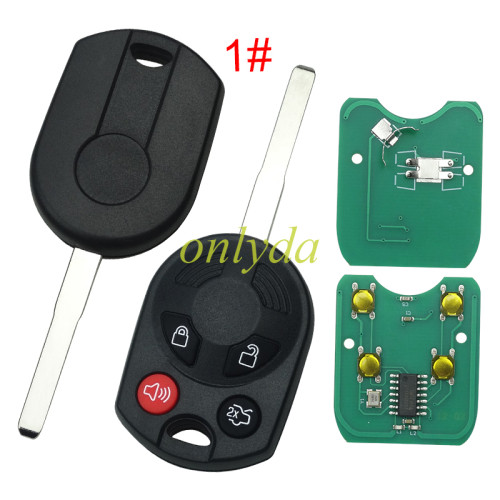 For Ford 3+1 button remote key with 315mhz/433MHZ changeable for  2012-2014 Ford C-Max Escape Focus Transit  CHIP ID : 4D63 80 BIT CHIP-019D FCC ID : OUCD6000022