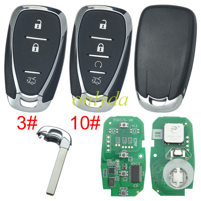 For Chevrolet  remote key with HITAG2 46 chip-434mhz  FCCID:HYQ4EA  pls choose button