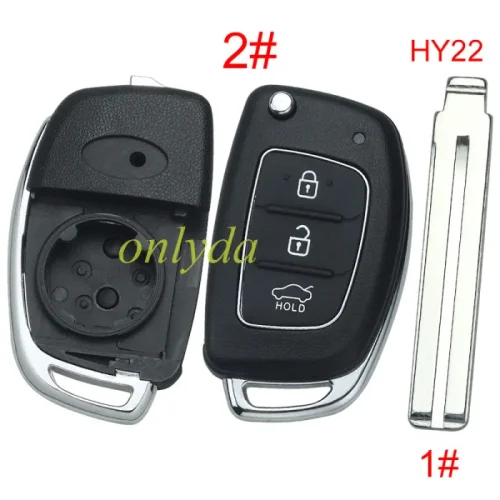 Free shipping send from CZ warehouse, 10PCS/unit.  for hyundai remote key shell with blade HY22