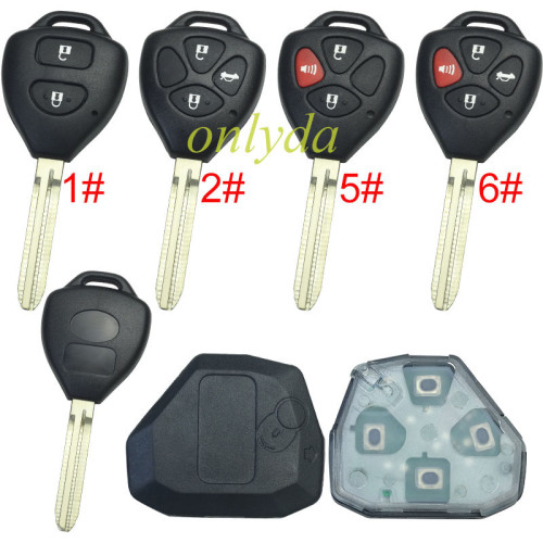 FOR Toyota Remote Key   for Hilux  and Yaris 433MHz,4D67 chip, Pls choose model