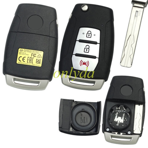 ORIGINAL Key for SsangYong 2+1 button remote key with 433MHZ  PN:87510-36500 Model:MT FLIP 04 blade cutted