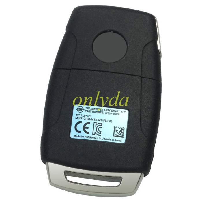 ORIGINAL Key for SsangYong 3 button remote key SUV 8751036050 with 433MHZ  PN:87510-36050 Model:MT FLIP 03 MSIP-CRM-MTE-MT-FLIP03 blade cutted 173301CD