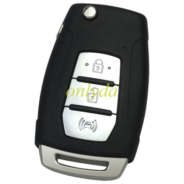 ORIGINAL Key for SsangYong 2+1 button remote key with 433MHZ  CHIP ID70   PN:87510-38100 Model:MT FLIP 01 MSIP-CRM-MTE-MT-FLIP01 blade cutted 197202C4