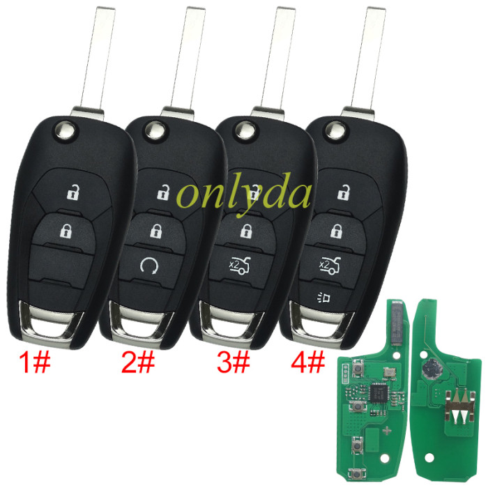 For Chevrolet remote key with 4A chip 434mhz, 2/3/4 button , pls chose the button