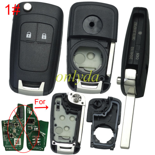 For Chevrolet remote key shell with round badge place,2B/3B ,pls choose the button
