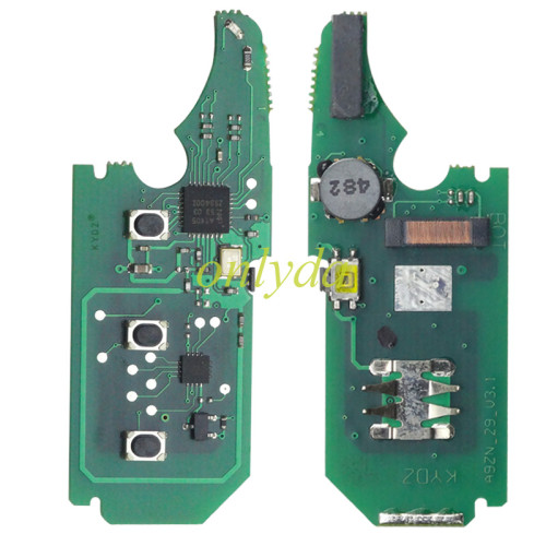 For Porsche keyless remote key with PCF7942(HITAG2) with 315mhz/434mhz  &LED light , please choose frequency and button type