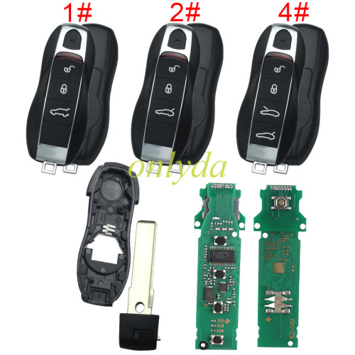 For Porsche Keyless remote key  with PCF7945P Chip with 315mhz/434mhz/433mhz, pls choose button and frequency