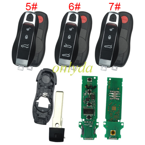 For Porsche remote key  Keyless   with 434mhz with HITAG-PRO(ID49)chip , pls choose button