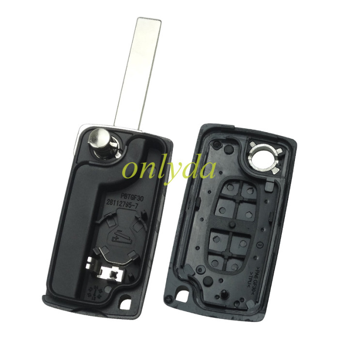 Copy OEM PCB for Peugeot CE0536  2 Button Flip  Remote Key with 46 chip PCF7961 FSK model  with VA2 and HU83 blade , please choose the key shell original PCB with aftermarket shell