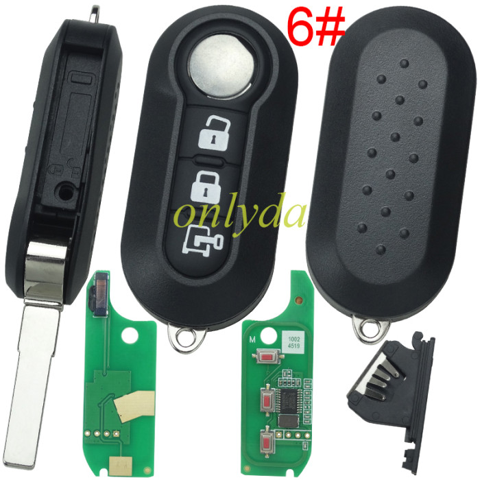 (M.Marelli BSI System) Fiat:Ducato,Bravo,500L Peugeot:Boxer  CITROEN:Jumper ALFA ROMEO:Giulietta IVECO:Daily 3 button remote key  7946-433mhz  key profile:SIP22  with 433mhz with SIP22 blade 7946 chip  FCC ID : RX2TRF198