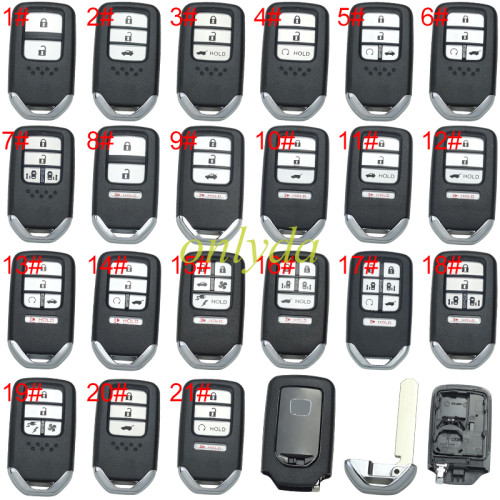 For Honda  remote key shell with blade with badge , pls choose button