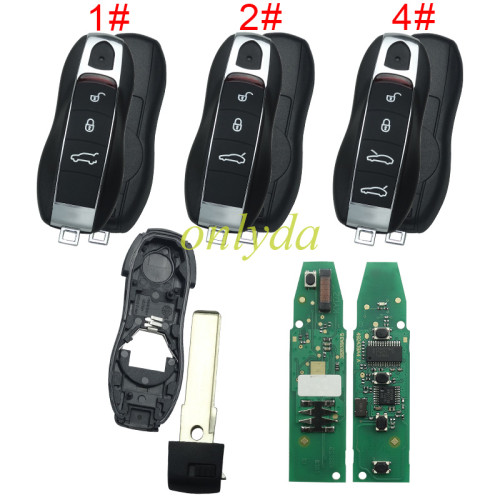 For Porsche unkeyless remote key with 315mhz or 434mhz  Porsche Cayenne (2010+) Porsche Panamera(2010+) Porsche Macan(2010+), pls choose button and frequency