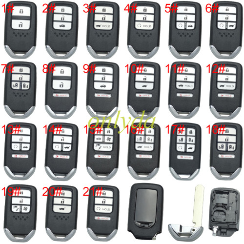 For Honda  remote key shell with blade without badge , pls choose button