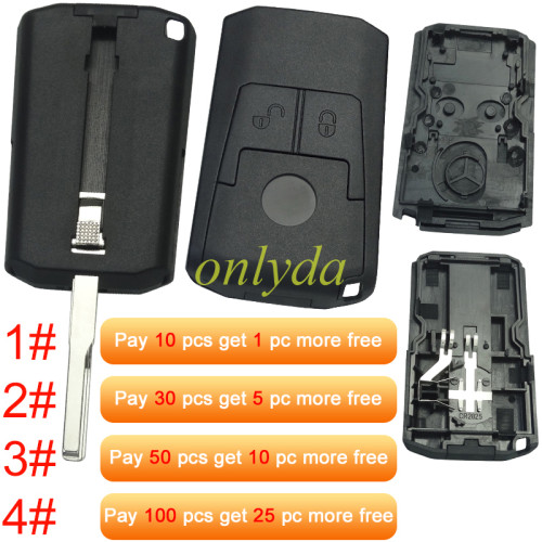 For Benz 2 button remote  key shell With badge