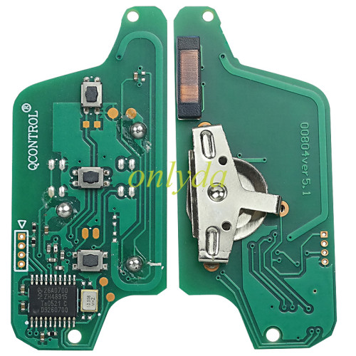 For Citroen 3B Flip Remote Key  433mhz (battery on PCB) FSK model  with 46 chip