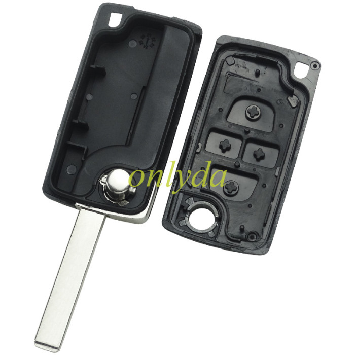 For Citroen 4B Flip Remote Key  433mhz (battery on PCB) FSK model  with 46 chip, pls choose the blade