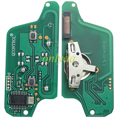 For Citroen 2B Flip Remote Key  433mhz (battery on PCB) FSK model  with 46 chip