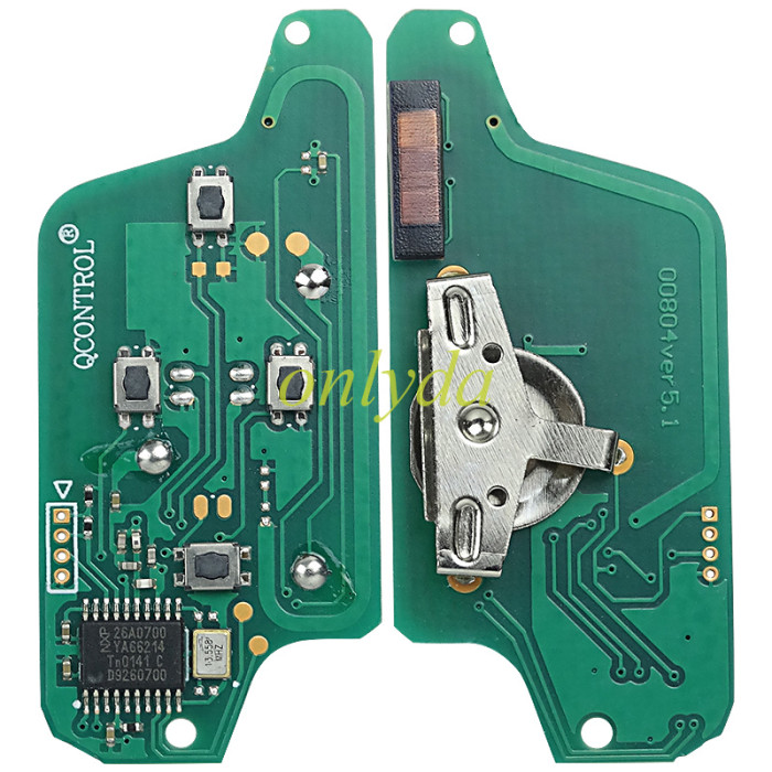 For Citroen 4B Flip Remote Key  433mhz (battery on PCB) FSK model  with 46 chip, pls choose the blade