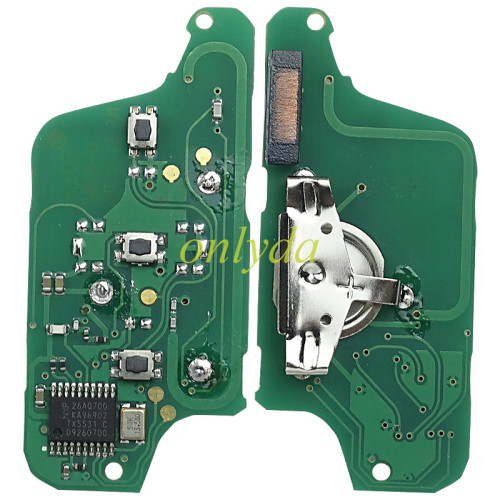 KYDZ Brand Citroen CE0523 3 Button Flip  Remote Key  ASK model  with VA2 and HU83 blade, trunk and light button , please choose the key shell, with 46 chip