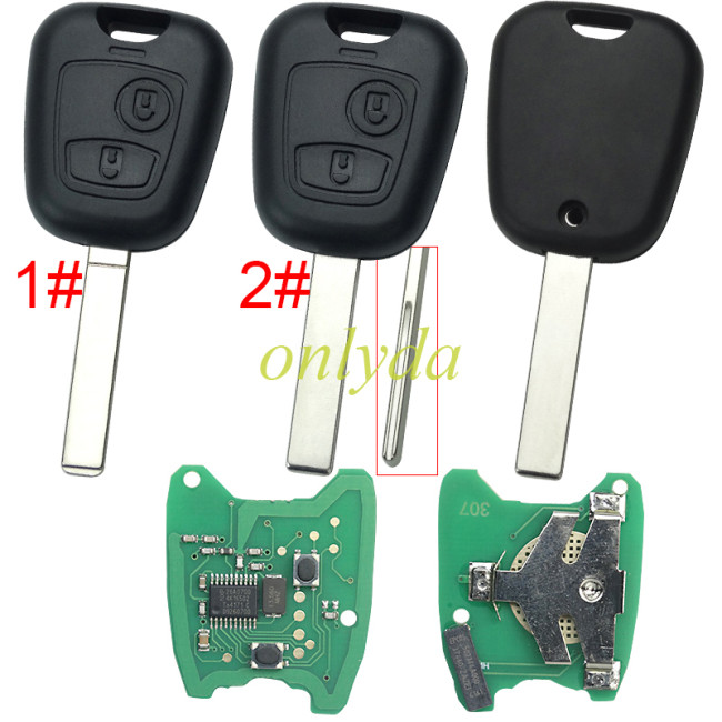 For Peugeot/Citroen 2 button remote key with ID46 chip PCF7961chip-434mhz  , pls choose blade type