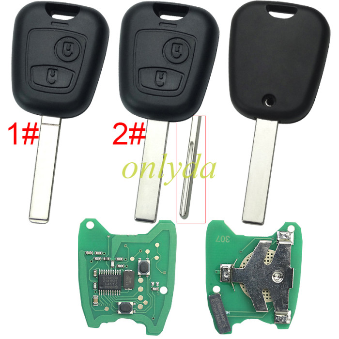 For Peugeot/Citroen 2 button remote key with ID46 chip PCF7961chip-434mhz  , pls choose blade type