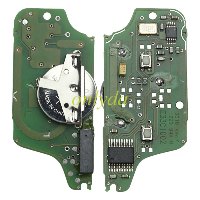 CE0523 OEM PCB for Citroen 2 Button Flip  Remote Key with 433mhz  (battery on PCB) with FSK model  with 46 chip
