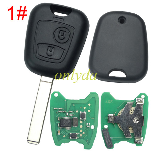 For Peugeot/Citroen 2 button remote key with ID46 chip PCF7961chip-434mhz  , pls choose blade type