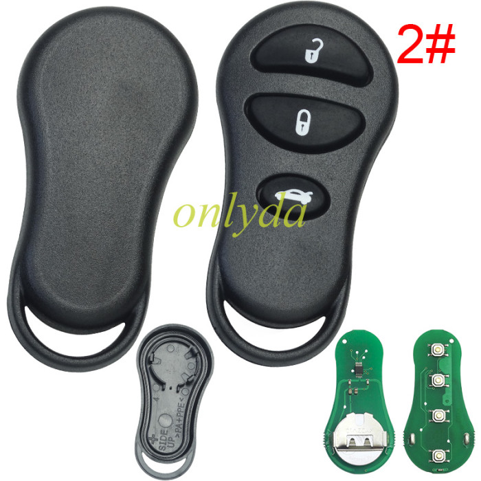 Chrysler remote Control  with 315mhz/434mhz The FCCID-- GQ43VT9T pls choose button and frequency