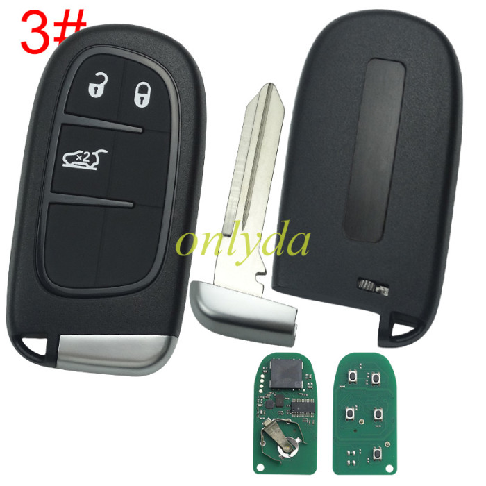 For Chrysler  Keyless  remote key with 434mhz with PCF7945M (HITAG AES) chip use for 2014-2018 JEEP Cherokee  434mhz ASK PCF7953M FCC ID: GQ4-54T                                                         OE:68141580AE/AC/AF/AG/AB ， pls choose button