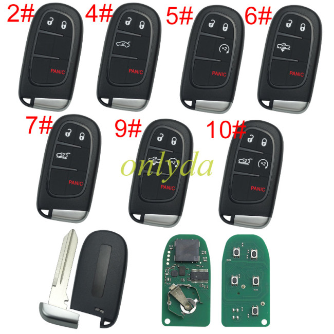 For Chrysler Keyless remote key with 434mhz with PCF7945M (HITAG AES) chip use for 2014-2018 JEEP Cherokee 434mhz ASK PCF7953M FCC ID: GQ4-54T OE:68141580AE/AC/AF/AG/AB , pls choose button